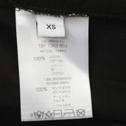 مملوكة مسبقًا Givenchy Black Destroyed Effect Cotton Logo Print T-Shirt XS