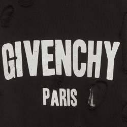 مملوكة مسبقًا Givenchy Black Cotton Distressed Crewneck Sweatshirt XS