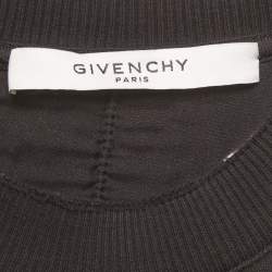 مملوكة مسبقًا Givenchy Black Cotton Distressed Crewneck Sweatshirt XS