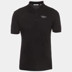 Pre Owned Givenchy Paris Black Cotton Pique Short Sleeve Polo T-Shirt M