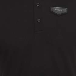 Pre Owned Givenchy Paris Black Cotton Pique Short Sleeve Polo T-Shirt M