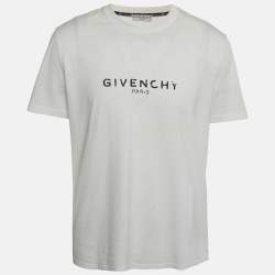 Pre Owned Givenchy White Printed Jersey Short Sleeve Crewneck T-Shirt XL 