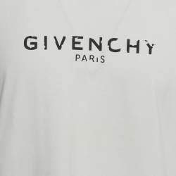 Pre Owned Givenchy White Printed Jersey Short Sleeve Crewneck T-Shirt XL 