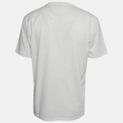 Pre Owned Givenchy White Printed Jersey Short Sleeve Crewneck T-Shirt XL 