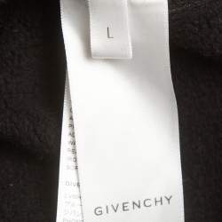 Pre Owned Givenchy Black Logo Embroidered Cotton Oversized Hoodie L