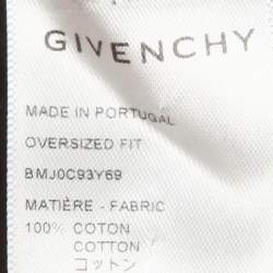 Pre Owned Givenchy Black Logo Embroidered Cotton Oversized Hoodie L