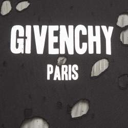Pre Owned Givenchy Black Logo Graphic Distressed Jersey Sweatshirt XS