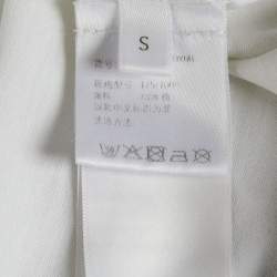 Pre Owned Givenchy White Gothic Print Jersey Oversized T-Shirt S