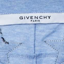 Pre Owned Givenchy Blue Cotton Star Patch Detail Crew Neck T-Shirt M