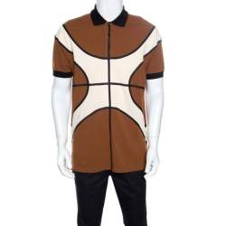 Givenchy Colorblock Basketball Pattern Honeycomb Knit Polo T-Shirt S