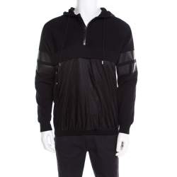 Givenchy Black Knit Layered Hooded Sweatshirt M