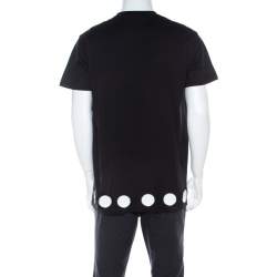 Pre Owned Givenchy Black Cotton Jersey Knit Circular Mirror Embellished Columbian Fit T-Shirt XXS