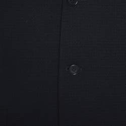 Pre Owned Givenchy Navy Blue Waffle Knit Three Button Blazer L