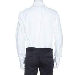 Pre Owned قميص جيفنشي أزرار أمامية قطن أبيض 3XL