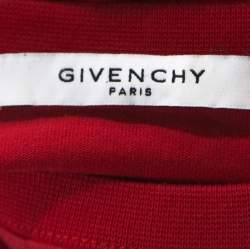 مملوكة مسبقًا تي شيرت جيفنشي أكمام قصيرة تفاصيل حافة أربطة قطن أحمر S