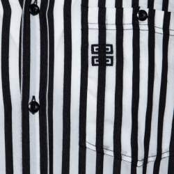 Givenchy Monochrome Striped Print Silk Blend Button Front Shirt M