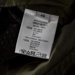 Givenchy Green Camouflage Print Technical Fabric Hooded Parka M
