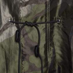 Givenchy Green Camouflage Print Technical Fabric Hooded Parka M