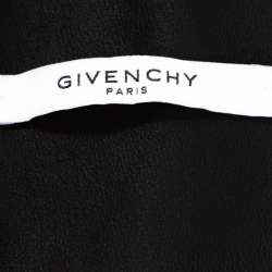 Pre Owned Givenchy Black Laser Cut Leather Hooded Jacket XS