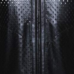 Pre Owned Givenchy Black Laser Cut Leather Hooded Jacket XS