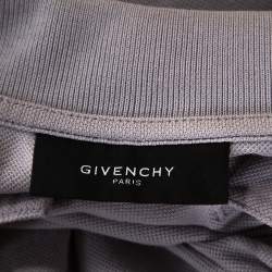 Pre Owned تي شيرت بولو جيفنشي نقش شعار بيك قطن رمادي L