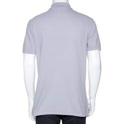 Pre Owned تي شيرت بولو جيفنشي نقش شعار بيك قطن رمادي L