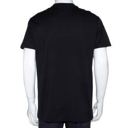 مملوكة مسبقًا Givenchy Black Cotton Cobra Print Round Neck T Shirt XS