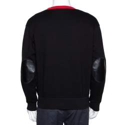 مملوكة مسبقًا سويتشيرت جيفنشي رقعة جلد قطن تطريز شعار أسود M