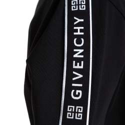 Pre Owned Givenchy Black Cotton Logo Tape Sleeve Detail Crew Neck T Shirt L 