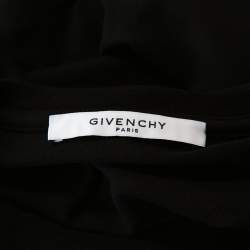 Pre Owned Givenchy Black Cotton Logo Tape Sleeve Detail Crew Neck T Shirt L 