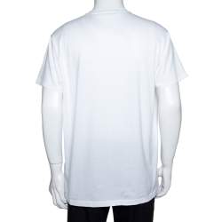 Pre Owned Givenchy White Logo Print Cotton Paris Vintage Oversized T-Shirt S