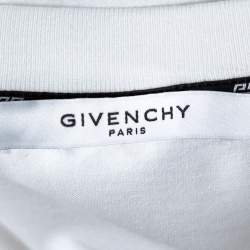 Pre Owned Givenchy White Logo Print Cotton Paris Vintage Oversized T-Shirt S