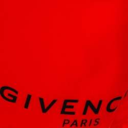 Givenchy Neon Orange Synthetic Logo Printed Track Shorts M