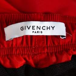 Givenchy Neon Orange Synthetic Logo Printed Track Shorts M
