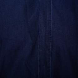 Pre Owned Givenchy Navy Blue Cotton Zipper Cuff Detail Long Sleeve Shirt M