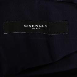 Pre Owned Givenchy Navy Blue Cotton Zipper Cuff Detail Long Sleeve Shirt M