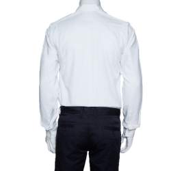Pre Owned Givenchy White Cotton Patched Long Sleeve Shirt S