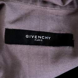 Pre Owned Givenchy Taupe Cotton Long Sleeve Mandarin Collar Shirt L