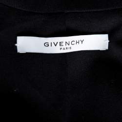 Pre Owned Givenchy Black Cotton Knit Striped Trim Two Buttoned Blazer L