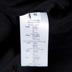 Pre Owned Givenchy Black Cotton Knit Striped Trim Two Buttoned Blazer L