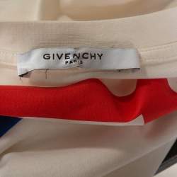 Pre Owned Givenchy Cream Cotton World Tour Print Oversized T Shirt S 