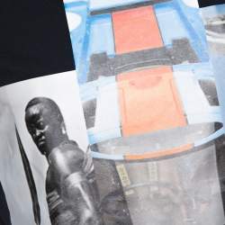 مملوكة مسبقًا تي شيرت جيفنشي رقبة مستديرة قطن طباعة ميكس أسود M