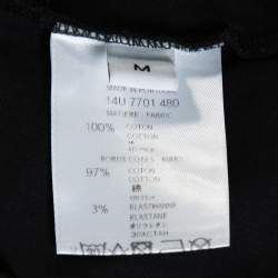 مملوكة مسبقًا تي شيرت جيفنشي رقبة مستديرة قطن طباعة ميكس أسود M