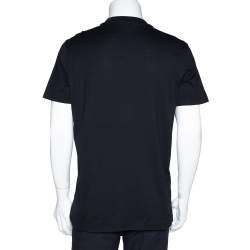 مملوكة مسبقًا تي شيرت جيف نشي رقبة مستديرة قطن طباعة ميكس أسود M