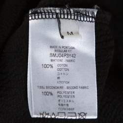 Givenchy Black Cotton Knit Distressed Logo Regular Fit Hoodie M