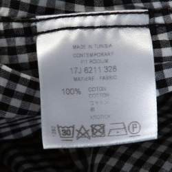 Pre Owned قميص جيفنشي تفاصيل سحاب قطن كاروهات غنغهام مونوكروم S