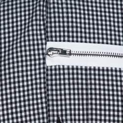 Pre Owned قميص جيفنشي تفاصيل سحاب قطن كاروهات غنغهام مونوكروم S