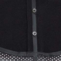 Pre Owned Givenchy Black Cotton Pique Mesh Paneled Oversized Polo T Shirt XS