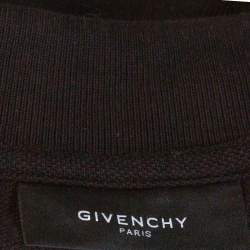 Pre Owned Givenchy Black Cotton Pique Mesh Paneled Oversized Polo T Shirt XS