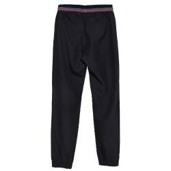 Givenchy Black Wool Blend Contrast Grosgrain Waistband Joggers XXS